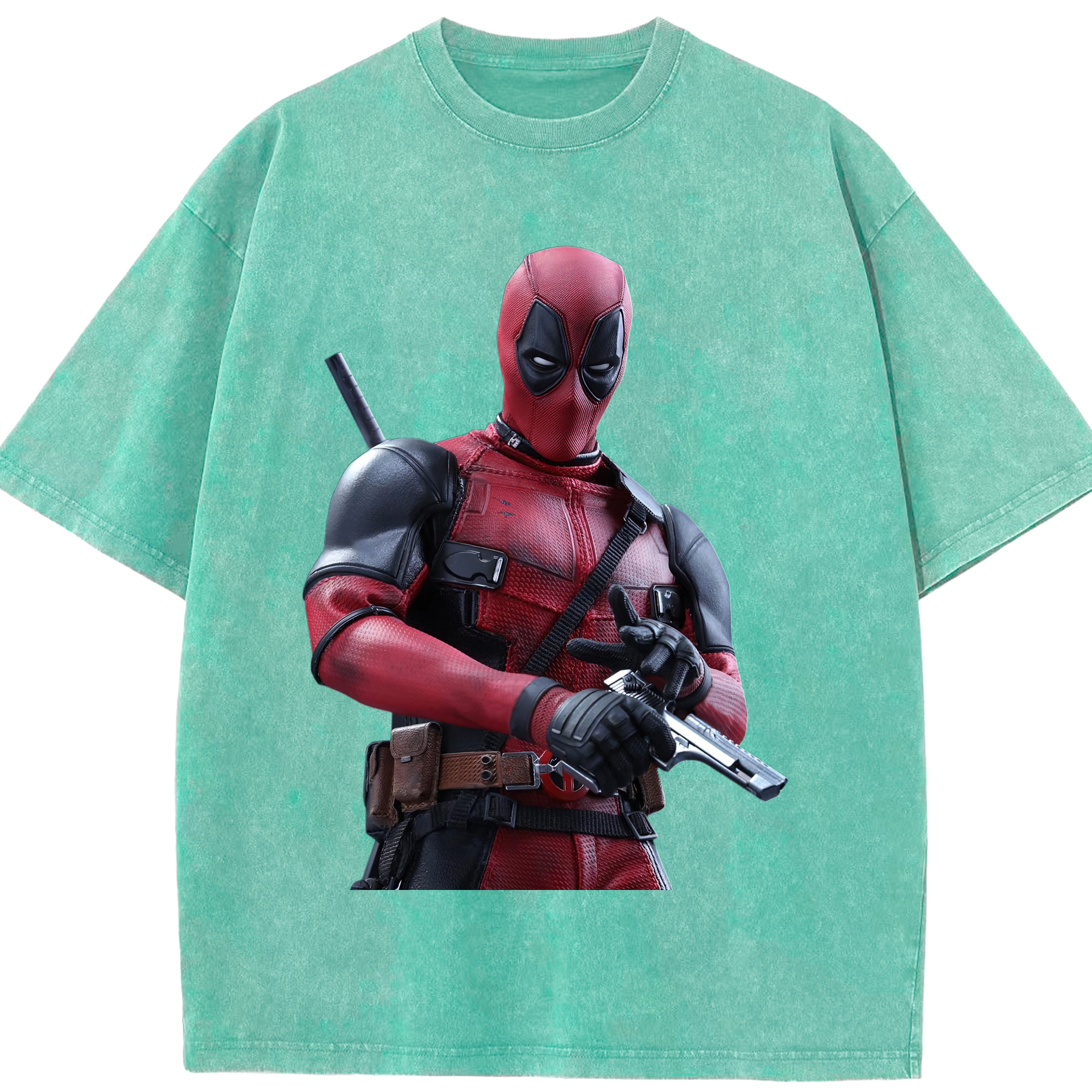 （画像用） Deadpool デッドプール 綿100% ヴィンテージ風 半袖Tシャツ（フロントプリント）